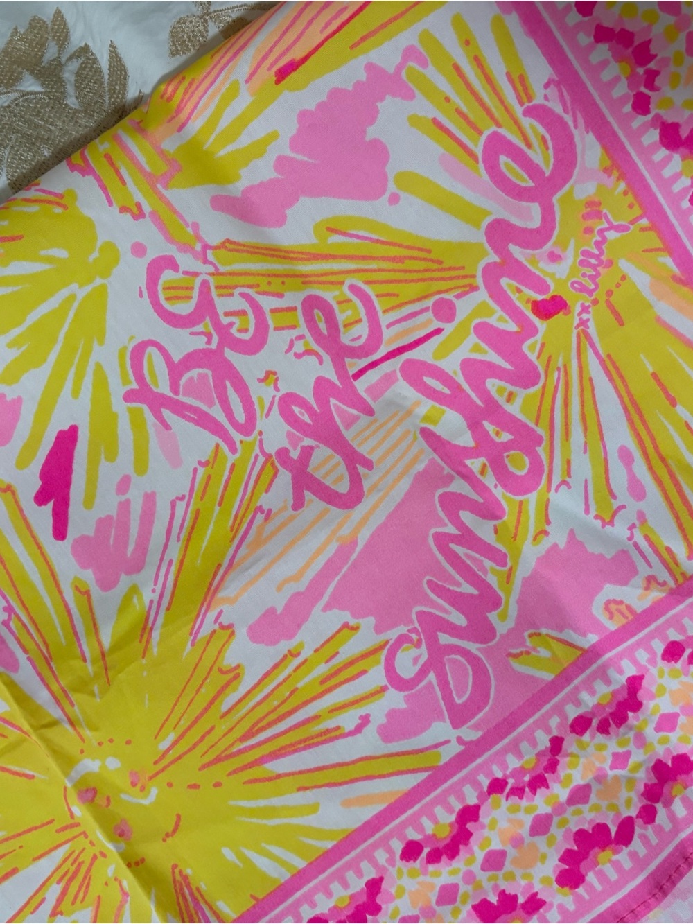 Lilly Pulitzer Pink and White Floral Scarf